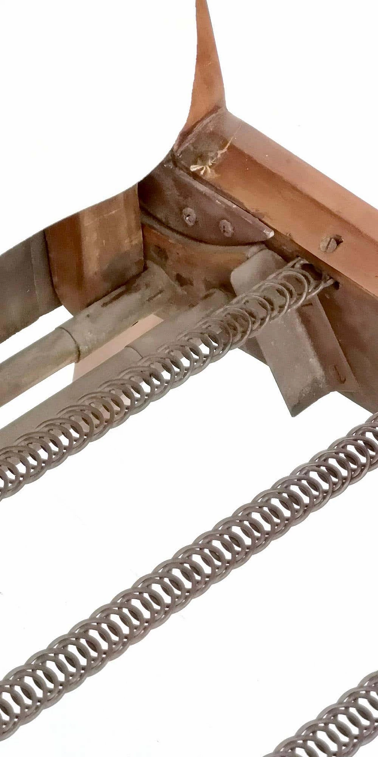 Recliner armchair with cherry frame and velvet upholstery, 1950s 6