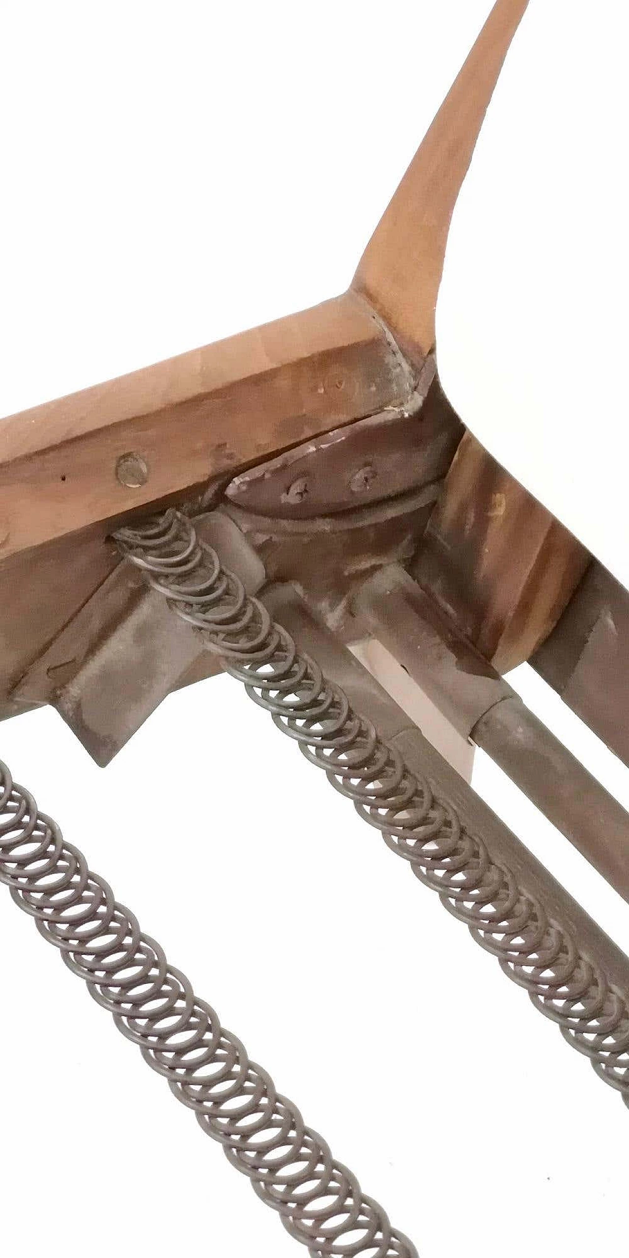 Recliner armchair with cherry frame and velvet upholstery, 1950s 7