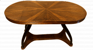 Tavolo ovale allungabile in legno di Paolo Buffa, anni '50