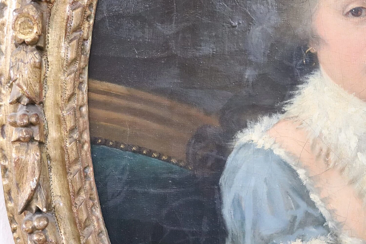 Dipinto raffigurante un ritratto di nobildonna, olio su tela, '600 9