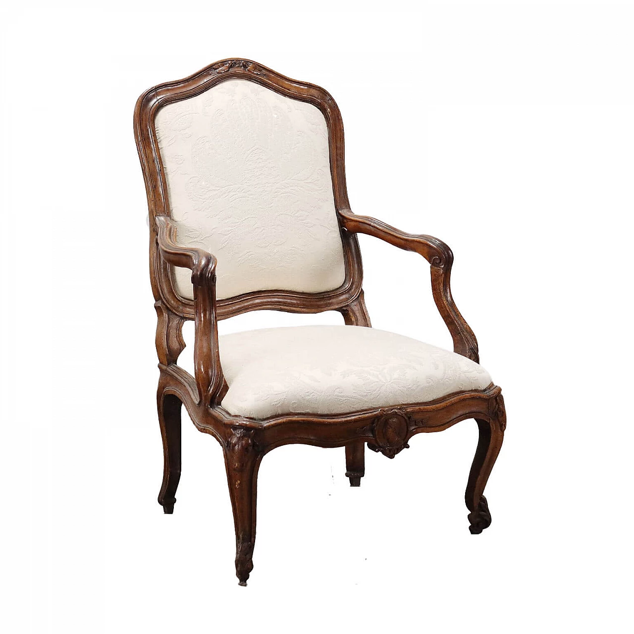 Neoclassical walnut armchair, 18th century 1