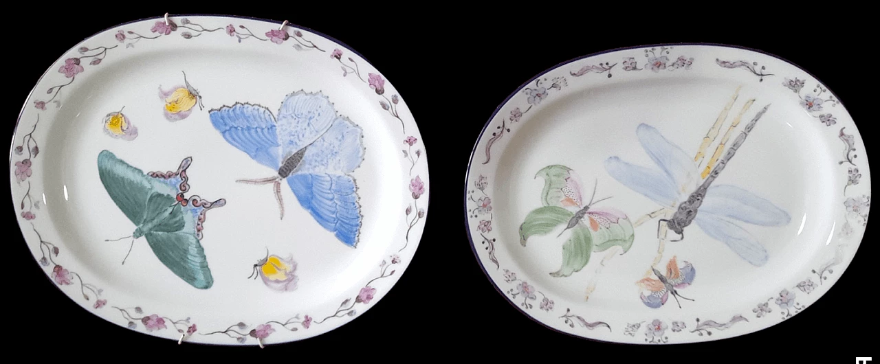 Pair of porcelain plates by Richard Ginori, 1980s 3