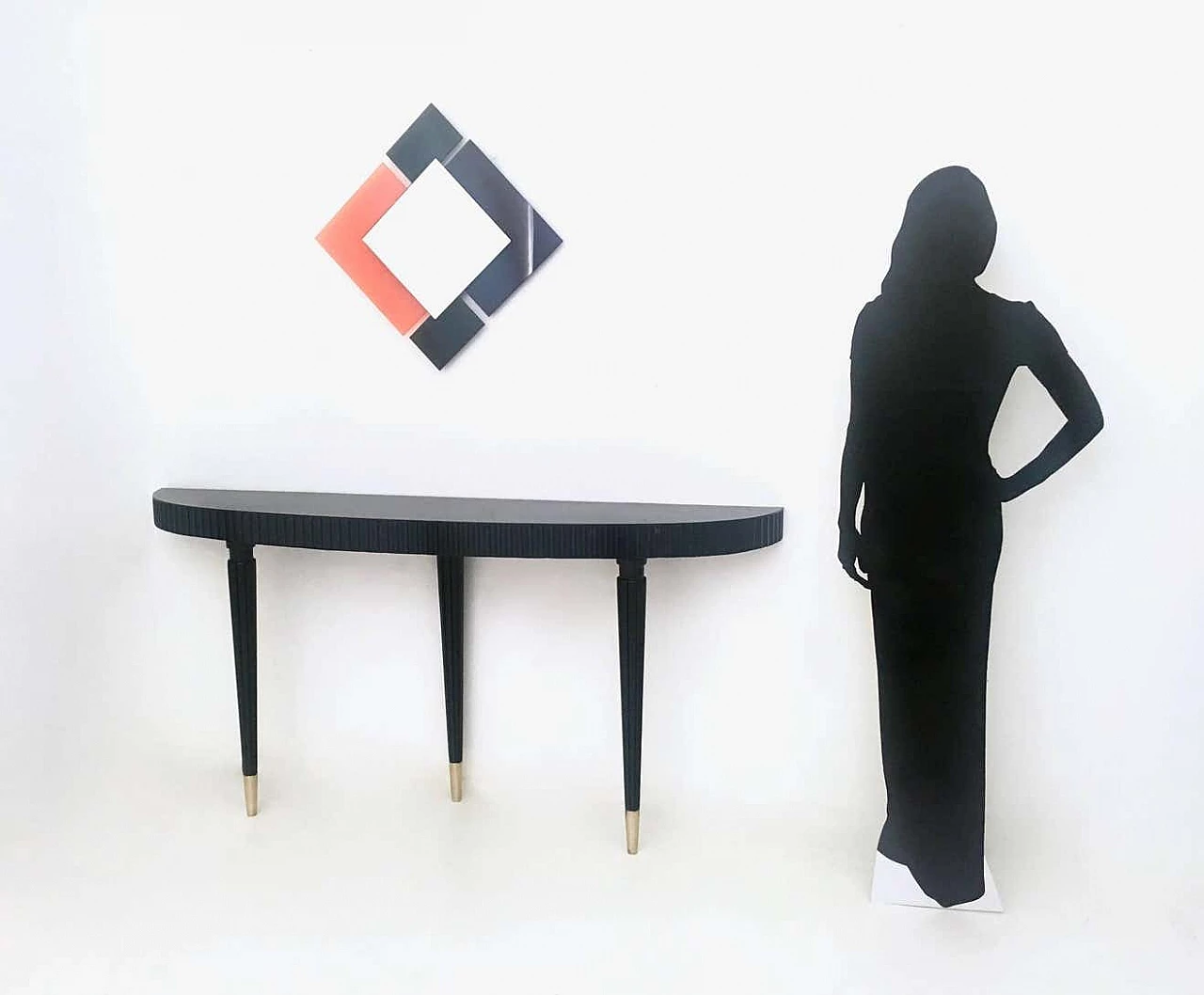 Coppia di specchi quadrati in vetro nello stile di Sottsass, anni '80 13