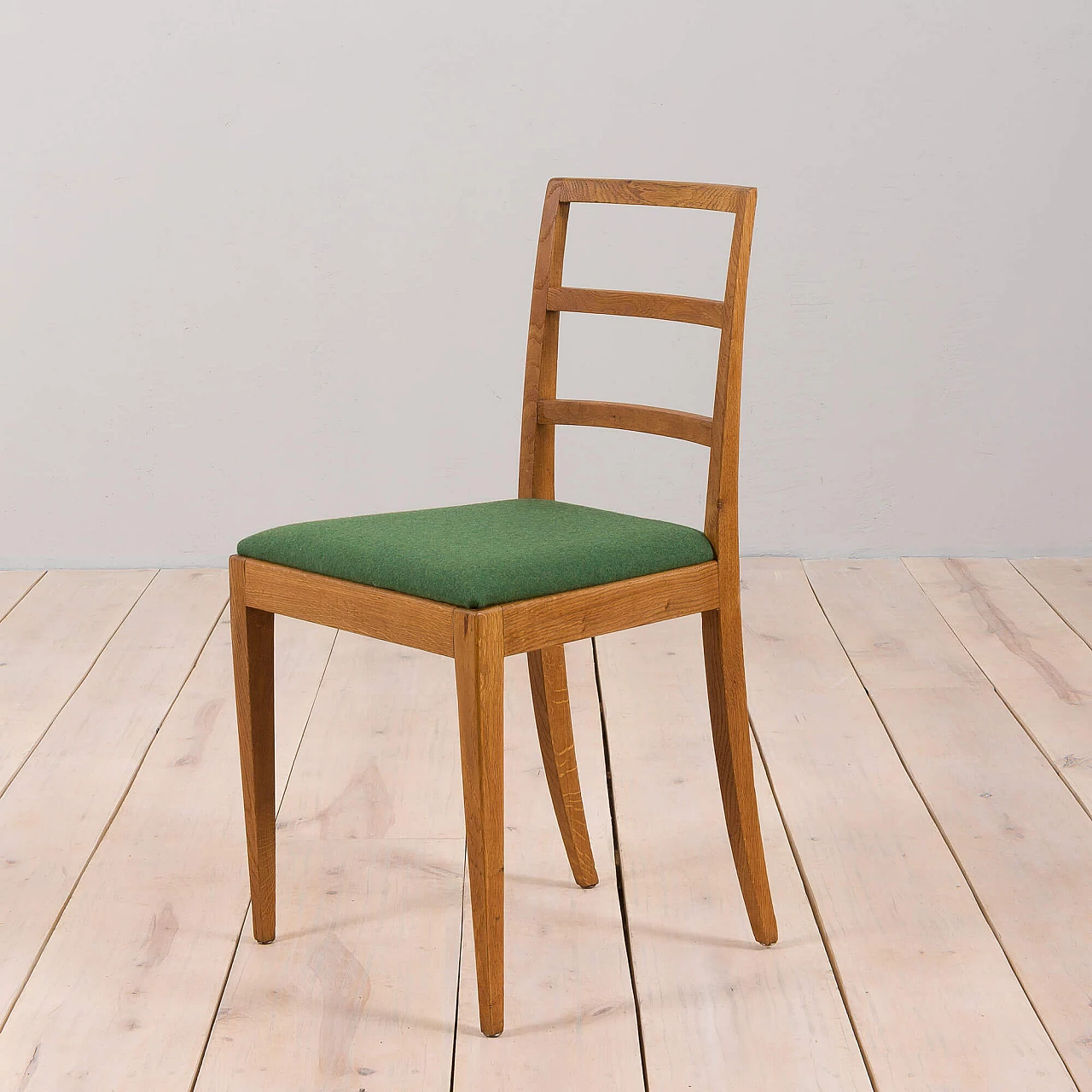 6 Solid oak ladder-back chairs by Fritz Hansen, 1950s 9
