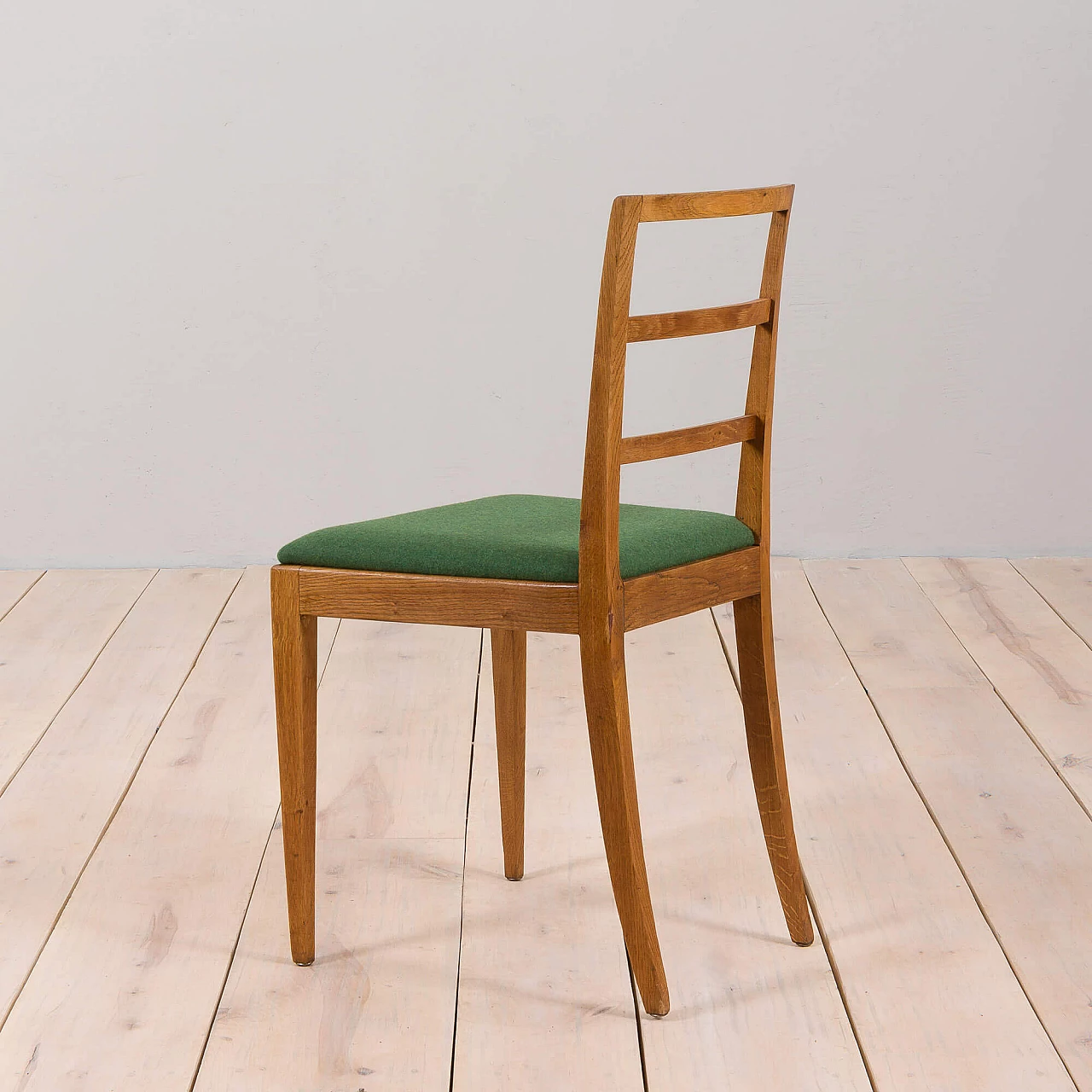 6 Solid oak ladder-back chairs by Fritz Hansen, 1950s 11