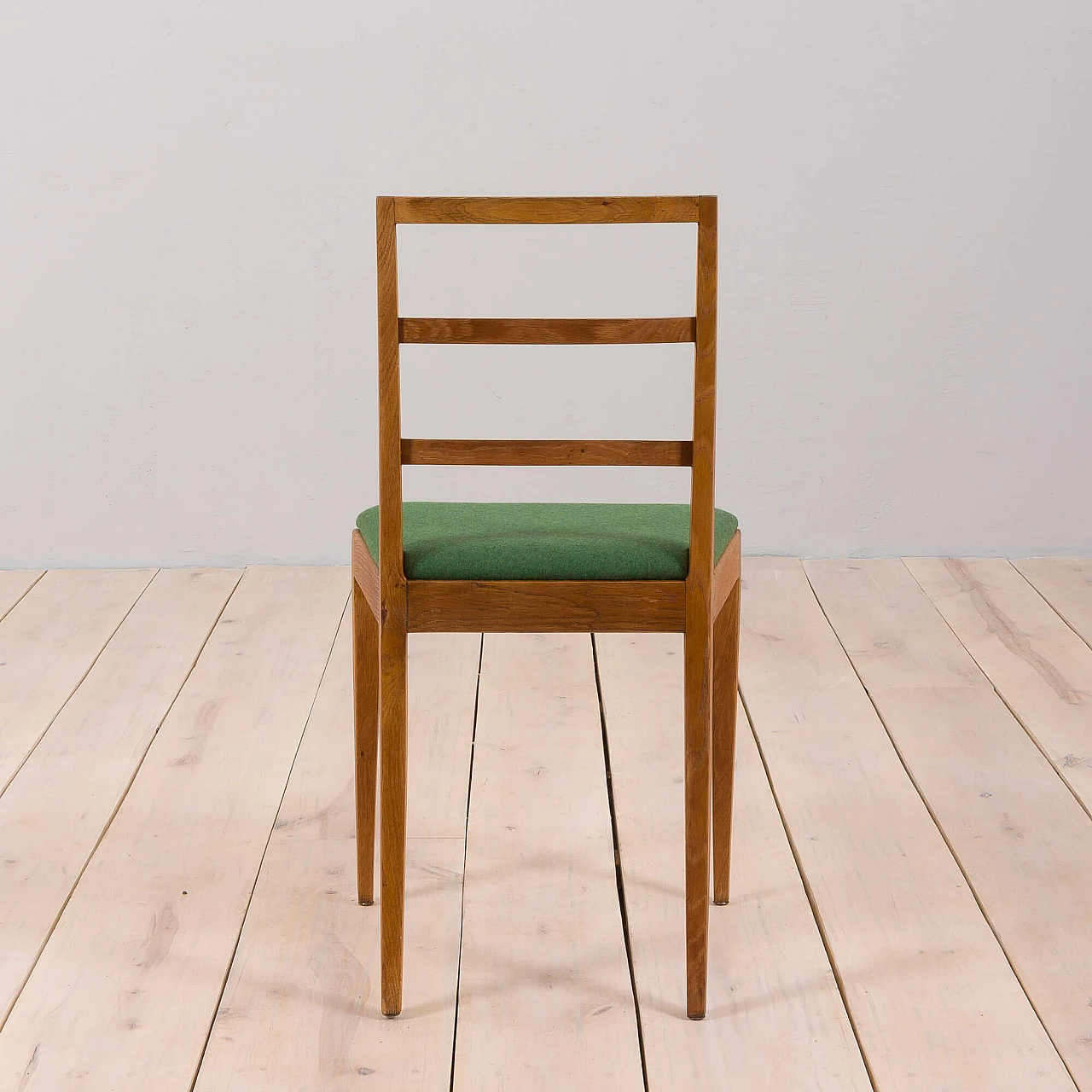 6 Solid oak ladder-back chairs by Fritz Hansen, 1950s 12
