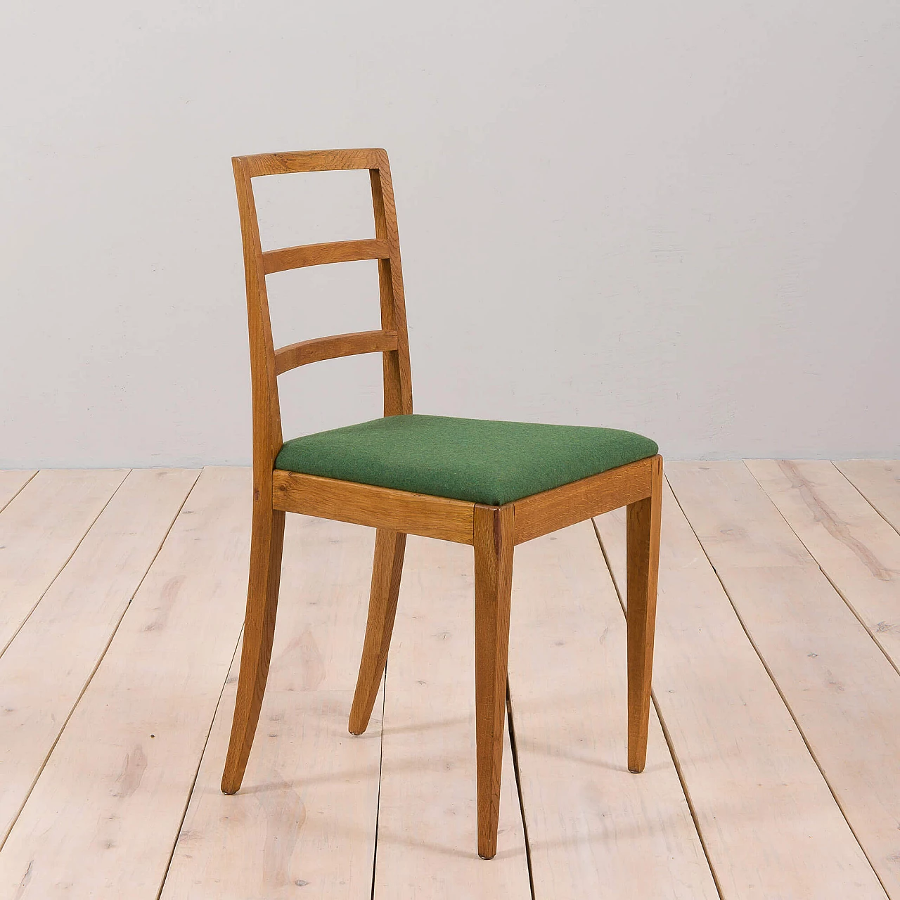 6 Solid oak ladder-back chairs by Fritz Hansen, 1950s 13