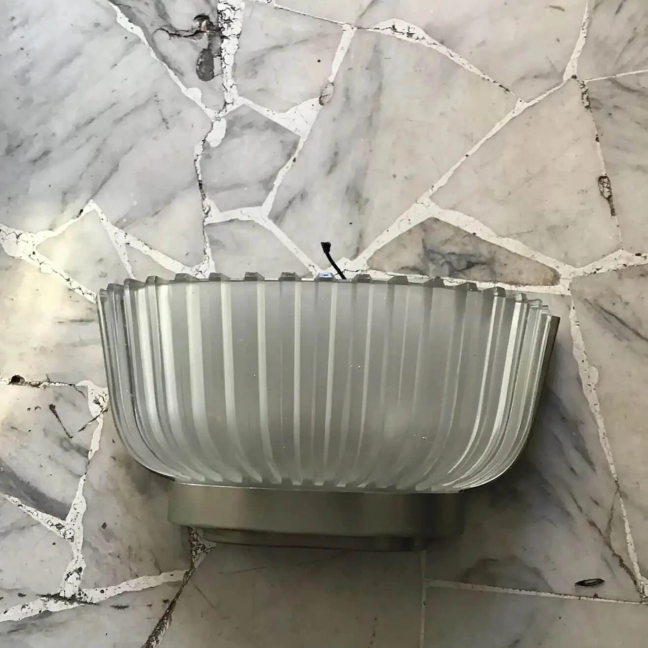 Applique in vetro e metallo cromato di Seguso, anni '30 3