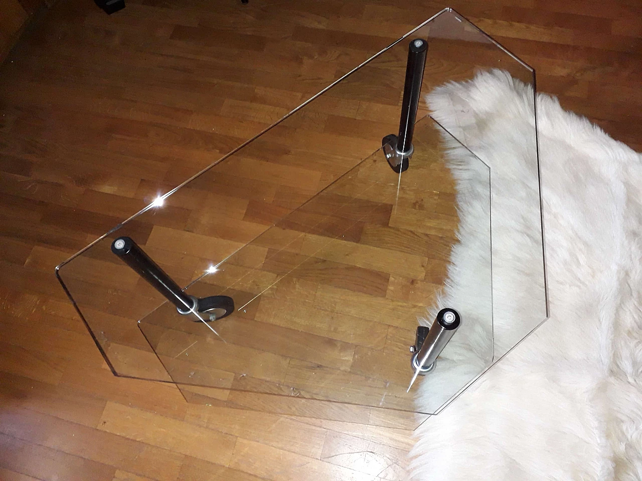 Two-shelf glass cart in the style of Gae Aulenti, 1960s 4