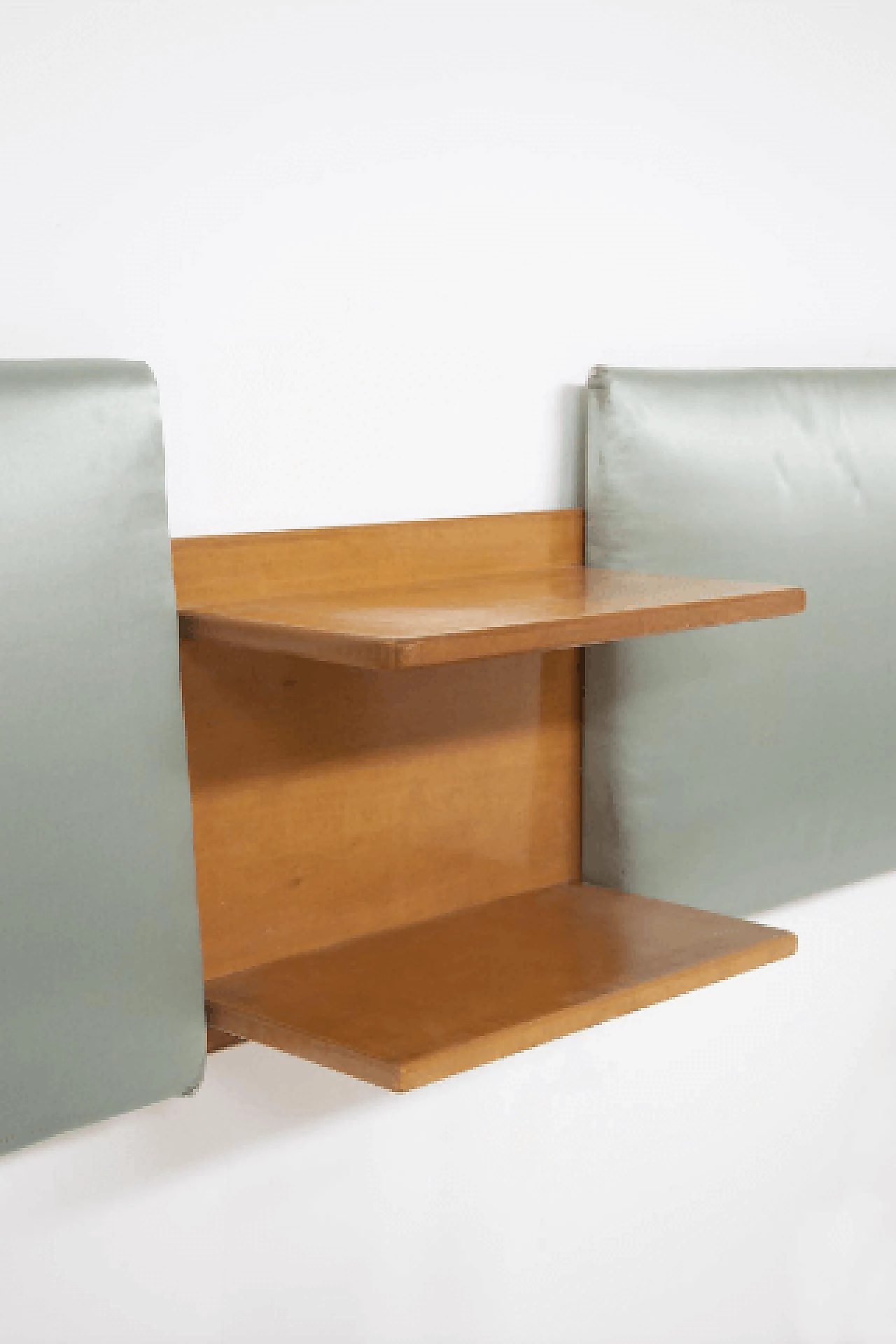 Testiera per due letti singoli in legno e tessuto, anni '50 5