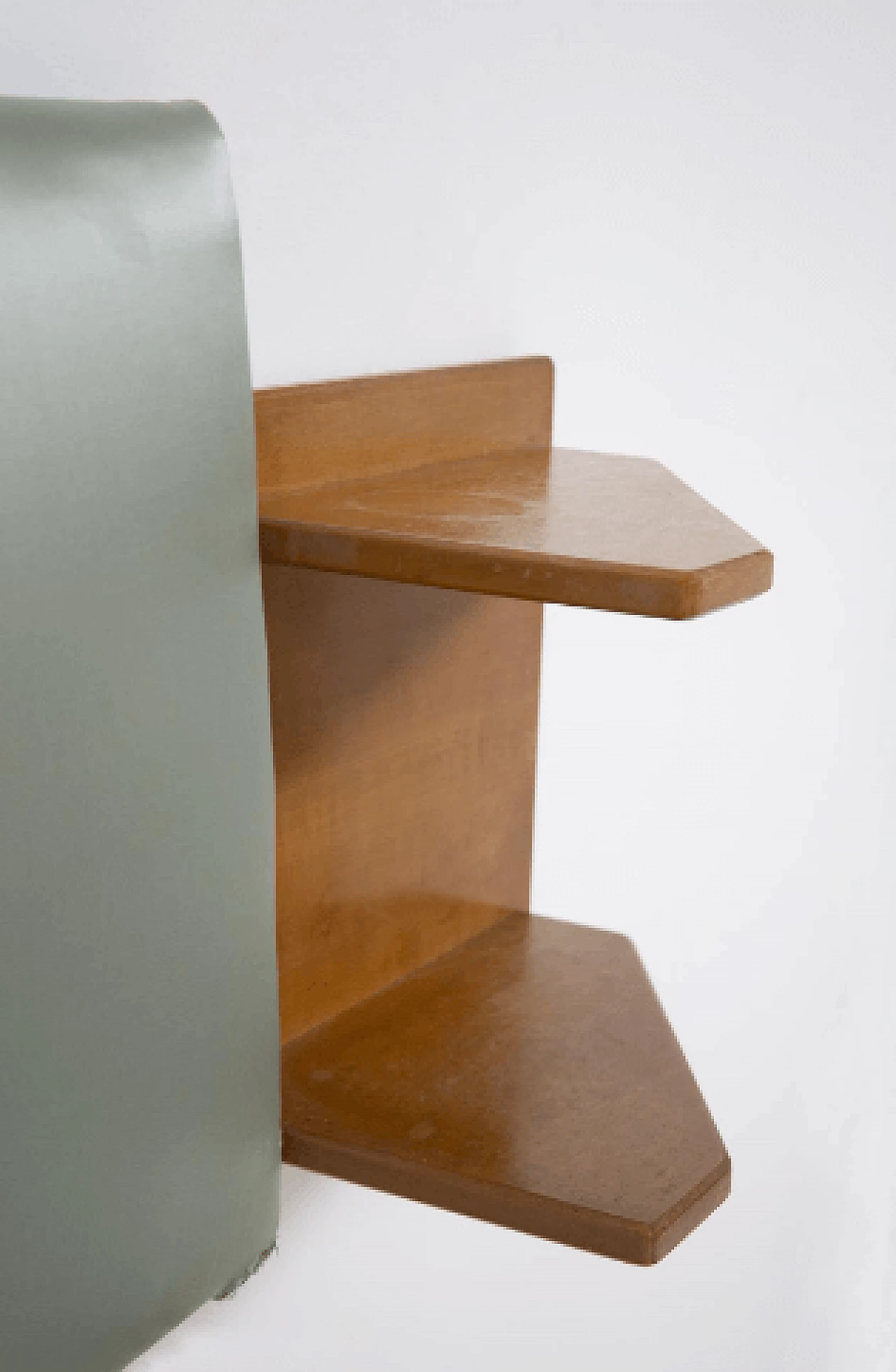 Testiera per due letti singoli in legno e tessuto, anni '50 9