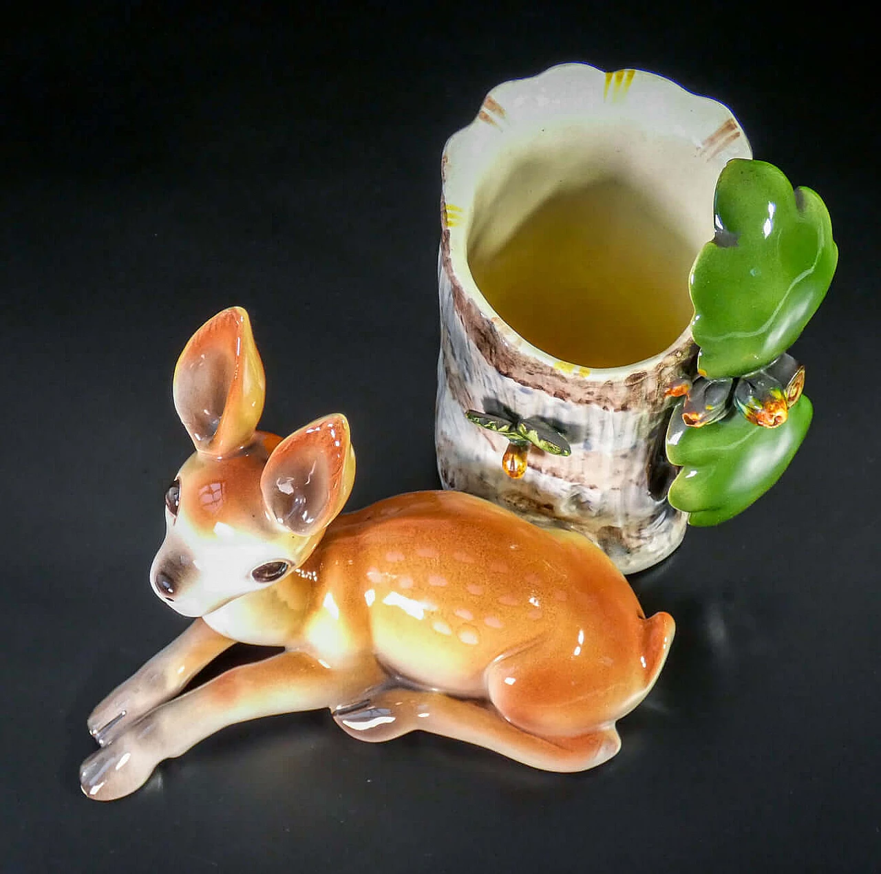 Hand-painted ceramic sculpture of a fawn by Tarcisio Tosin for La Freccia, 1930s 6
