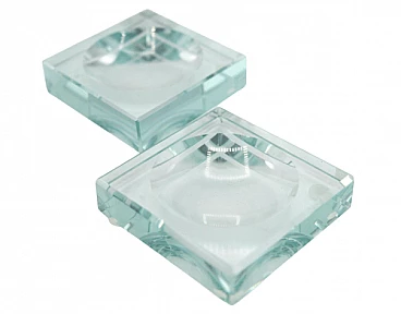 Coppia di posacenere in cristallo di Fontana Arte, anni '60