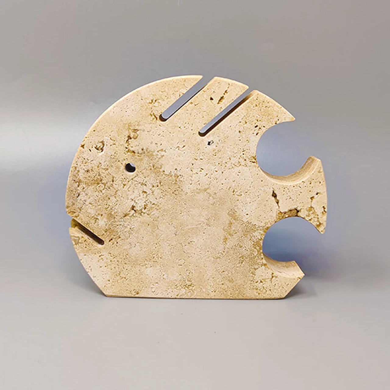 Travertine fish sculpture by Enzo Mari for F.lli Mannelli, 1970s 2
