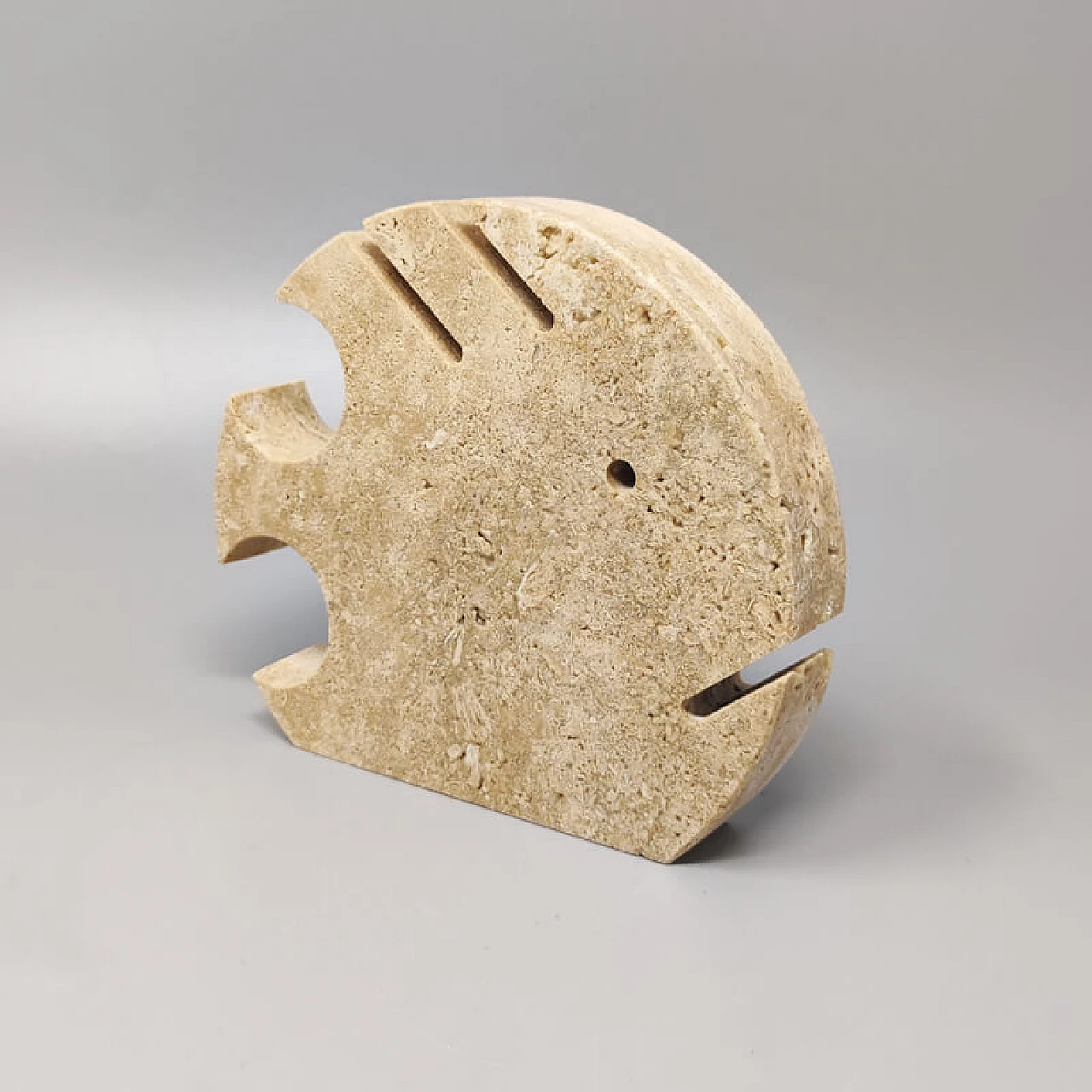 Travertine fish sculpture by Enzo Mari for F.lli Mannelli, 1970s 3