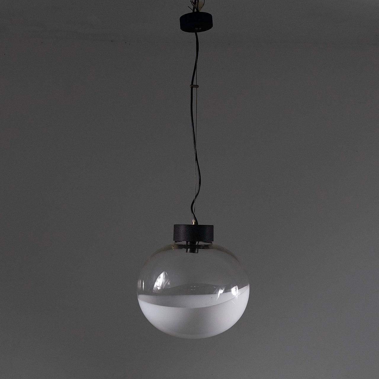 Lampada a sospensione in vetro di Pamio per Leucos, anni '70 1