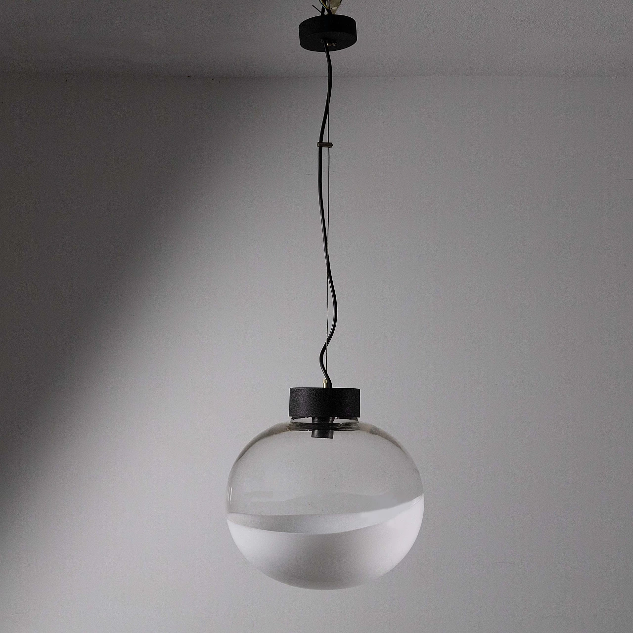 Lampada a sospensione in vetro di Pamio per Leucos, anni '70 5