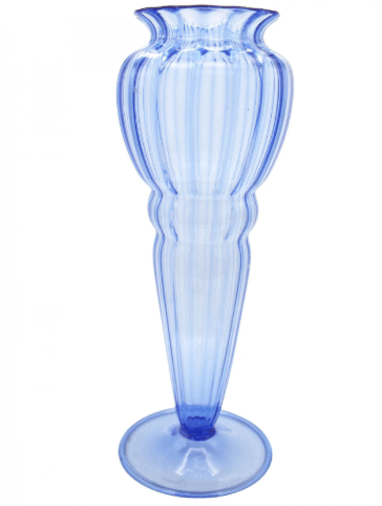 Blue glass vase by Napoleone Martinuzzi for Zecchin, 1930s 1