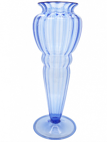 Blue glass vase by Napoleone Martinuzzi for Zecchin, 1930s