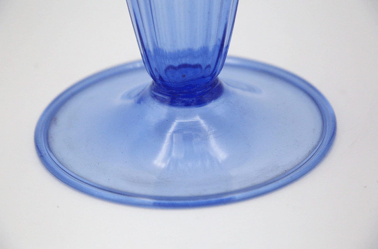 Vaso in vetro blu di Napoleone Martinuzzi per Zecchin, anni '30 5