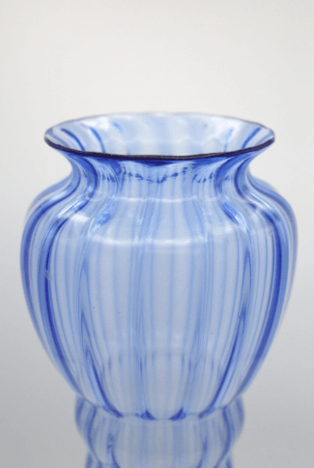 Vaso in vetro blu di Napoleone Martinuzzi per Zecchin, anni '30 6
