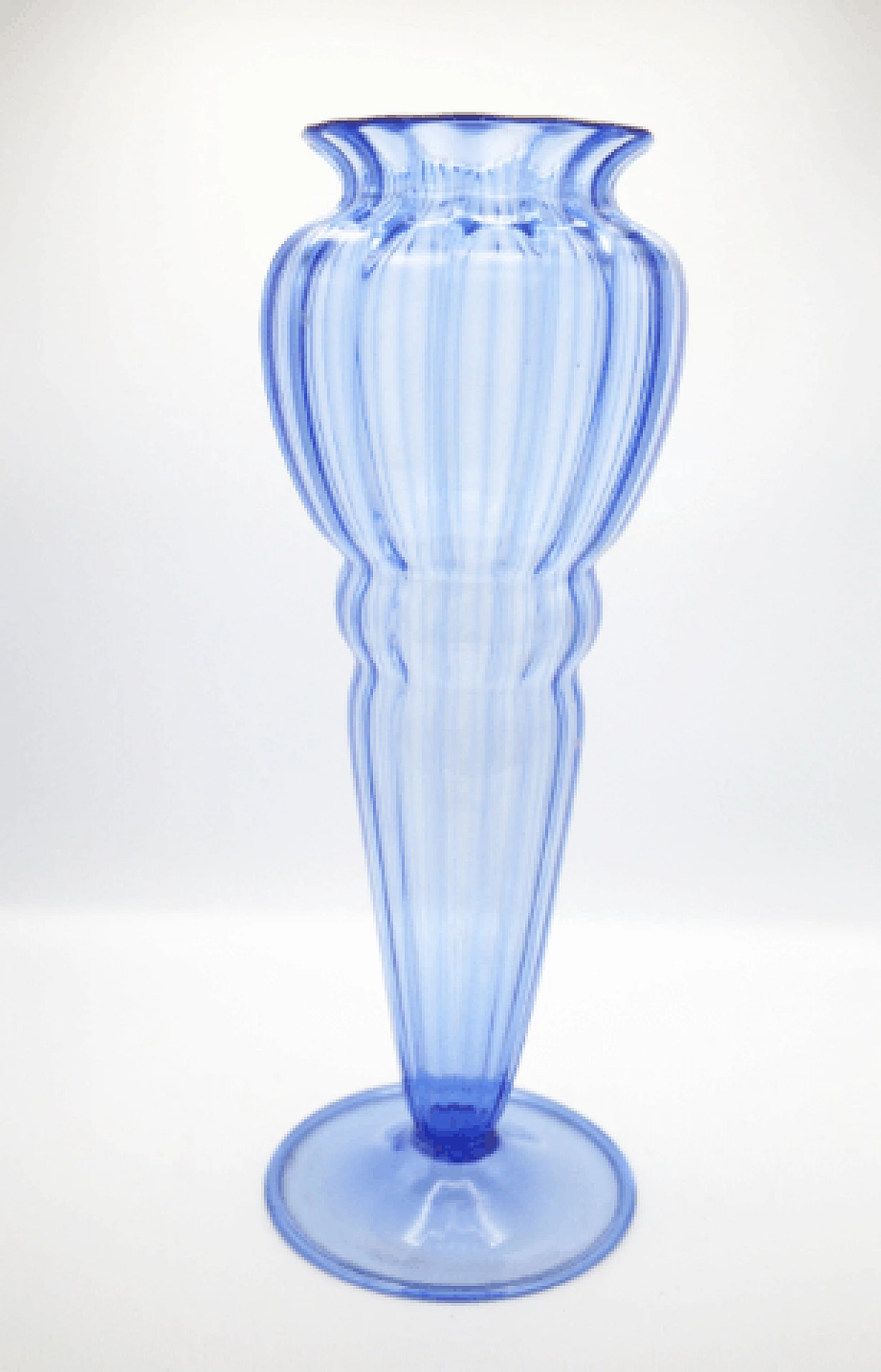 Vaso in vetro blu di Napoleone Martinuzzi per Zecchin, anni '30 8