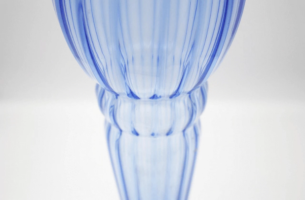 Blue glass vase by Napoleone Martinuzzi for Zecchin, 1930s 11