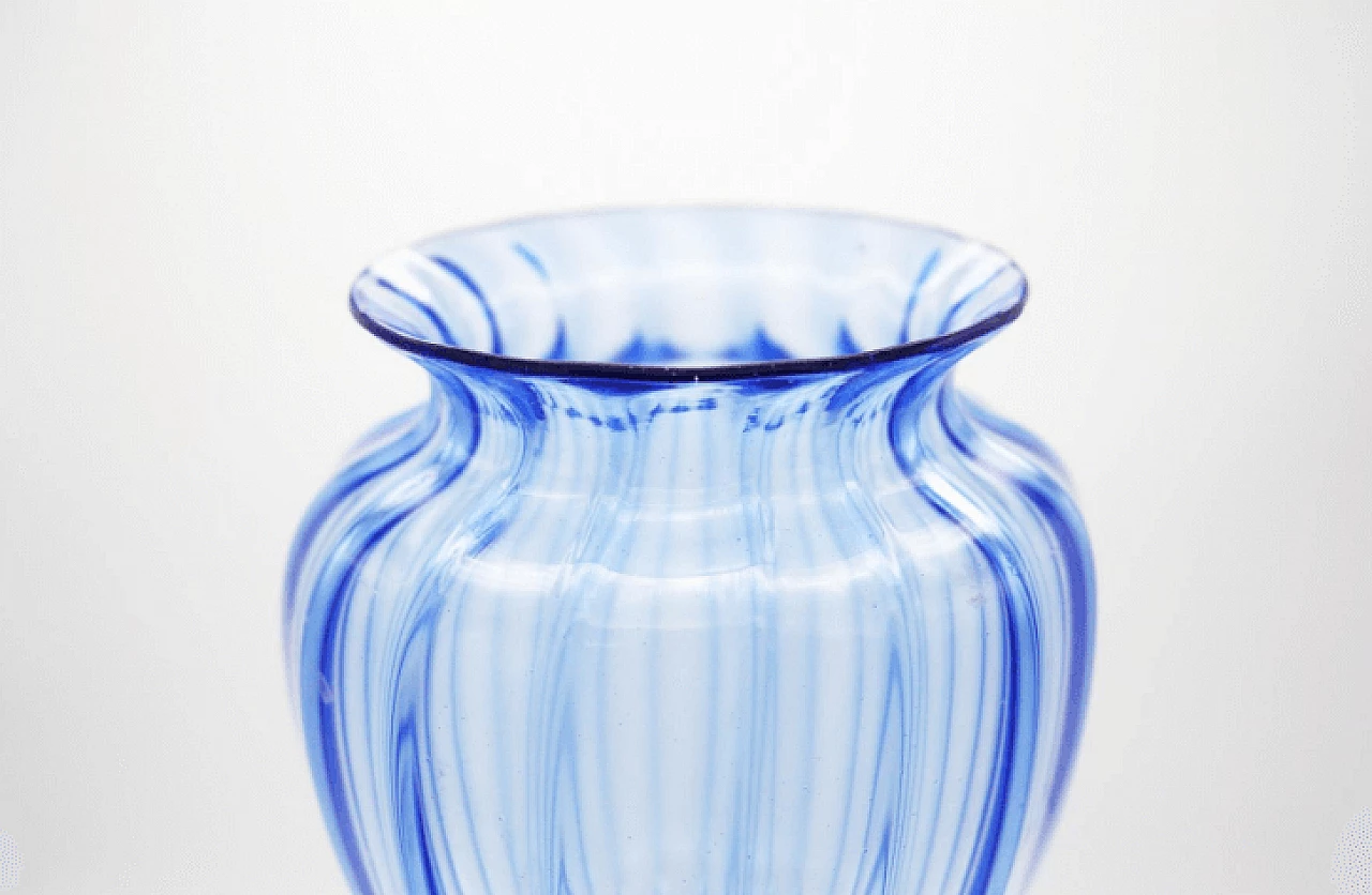 Blue glass vase by Napoleone Martinuzzi for Zecchin, 1930s 12
