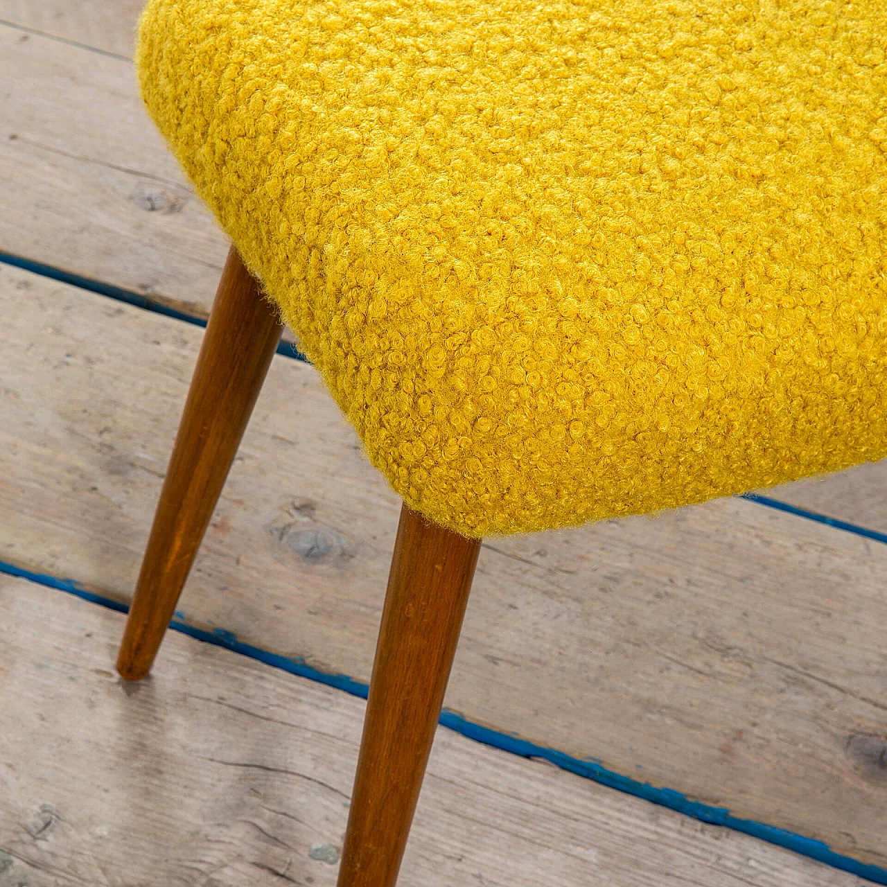 Armchair with footstool in wood and fabric in the style of Jean Royère, 1970s 7