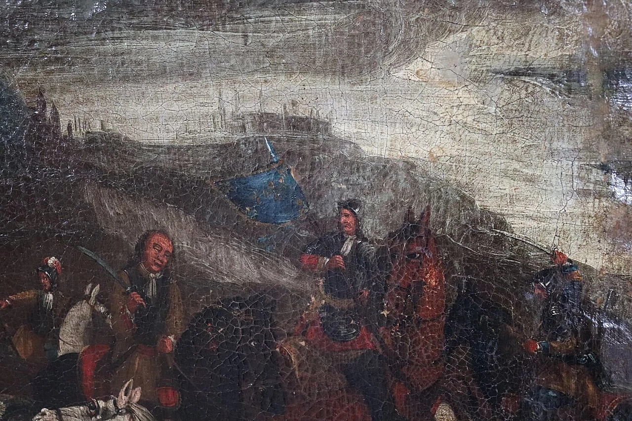 Battle, oil painting on canvas, second half of the 17th century 2