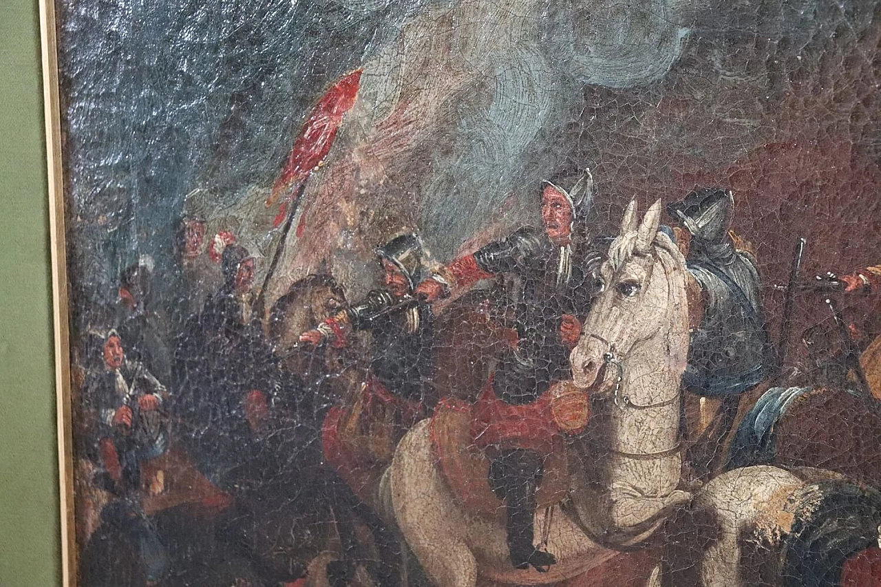 Battle, oil painting on canvas, second half of the 17th century 4