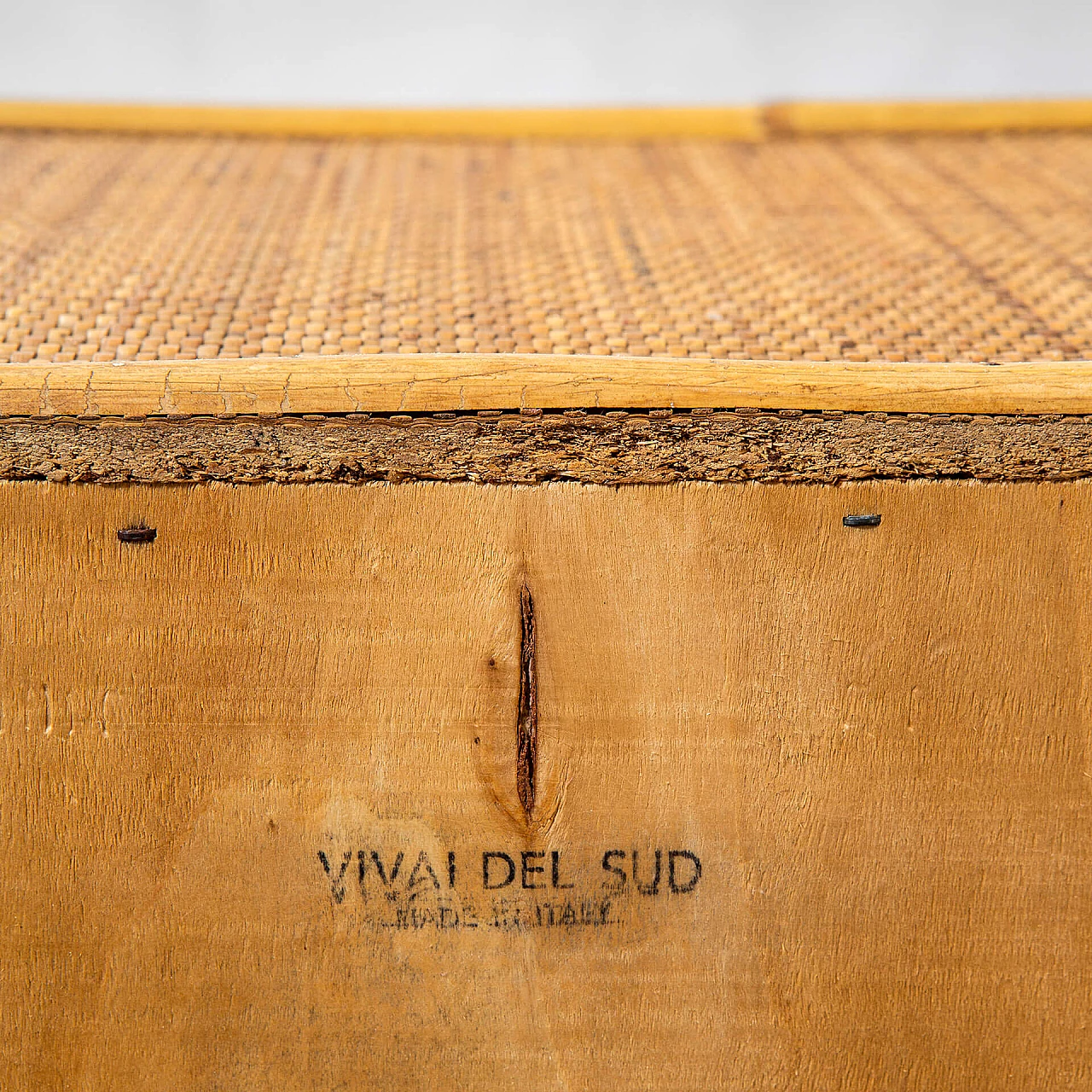 Pair of bamboo and wicker bedside tables by Vivai del Sud, 1960s 7