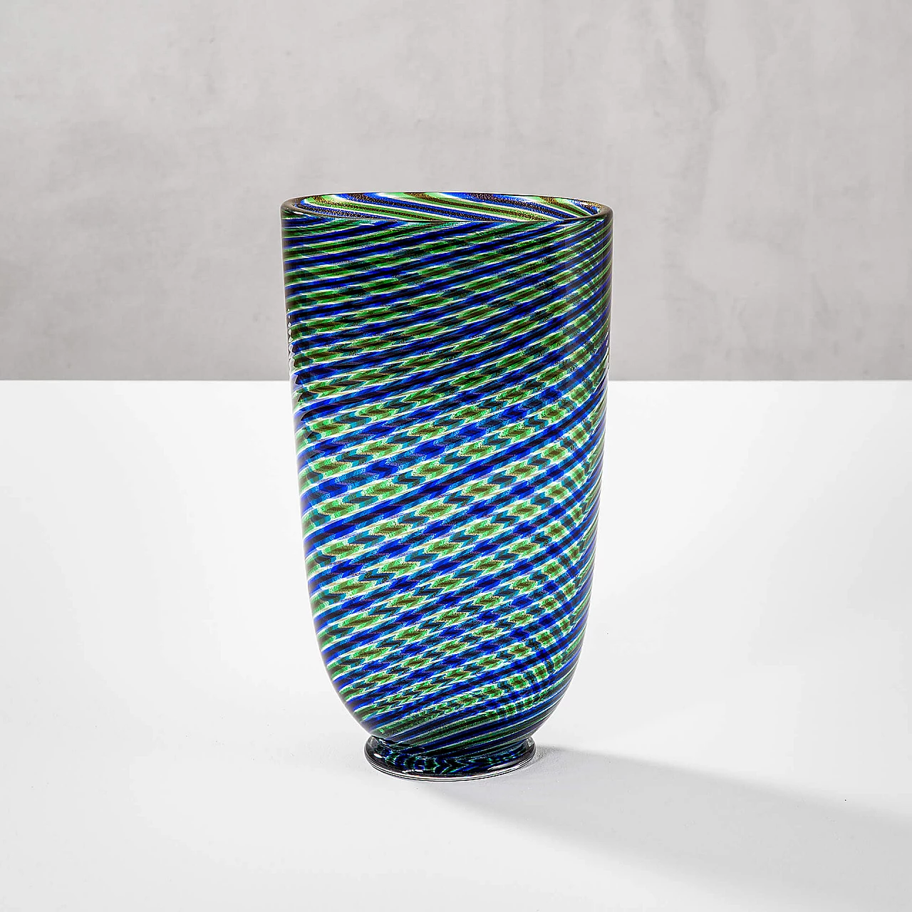 Murano glass vase by Barovier & Toso with twisted canes, 1960s 1