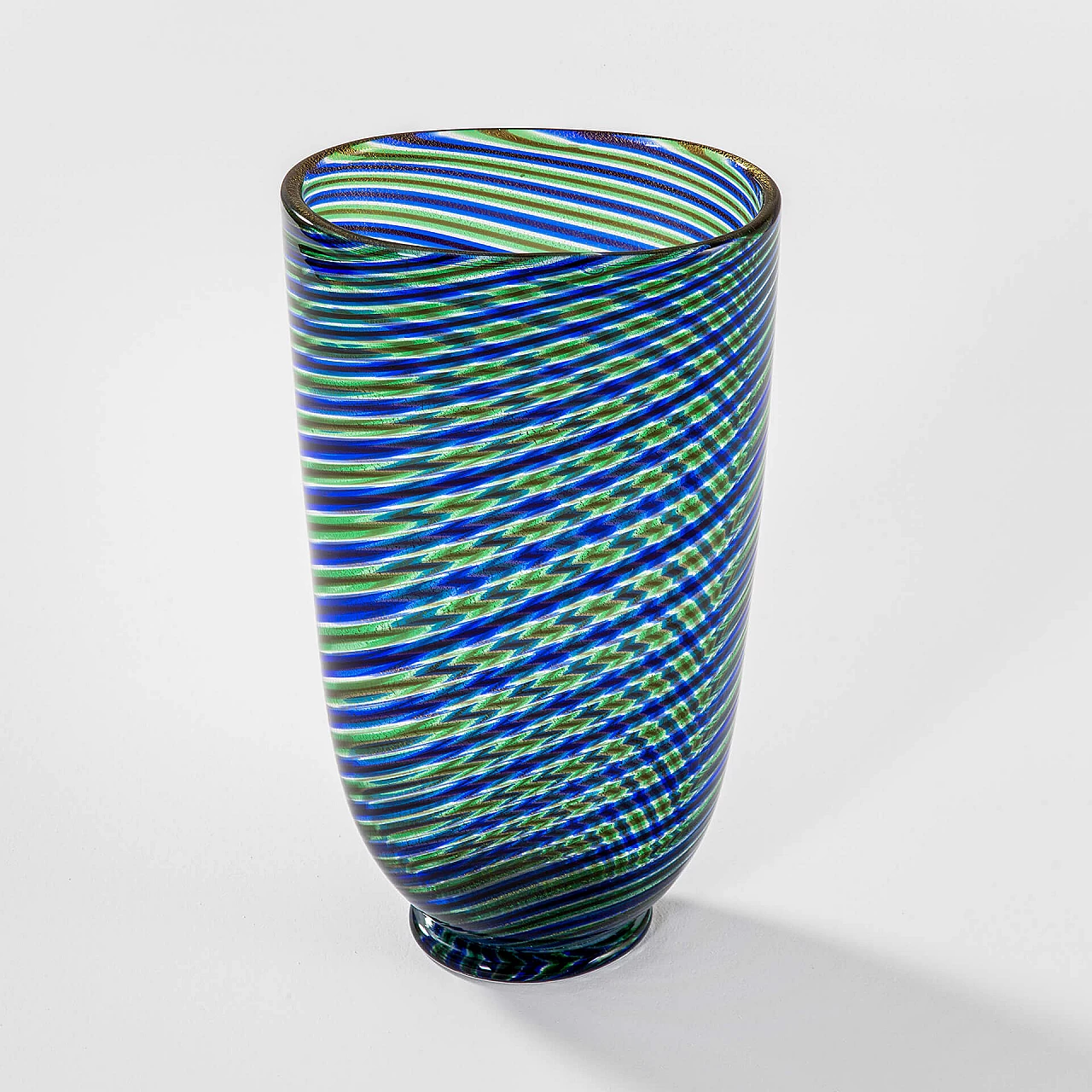 Murano glass vase by Barovier & Toso with twisted canes, 1960s 2