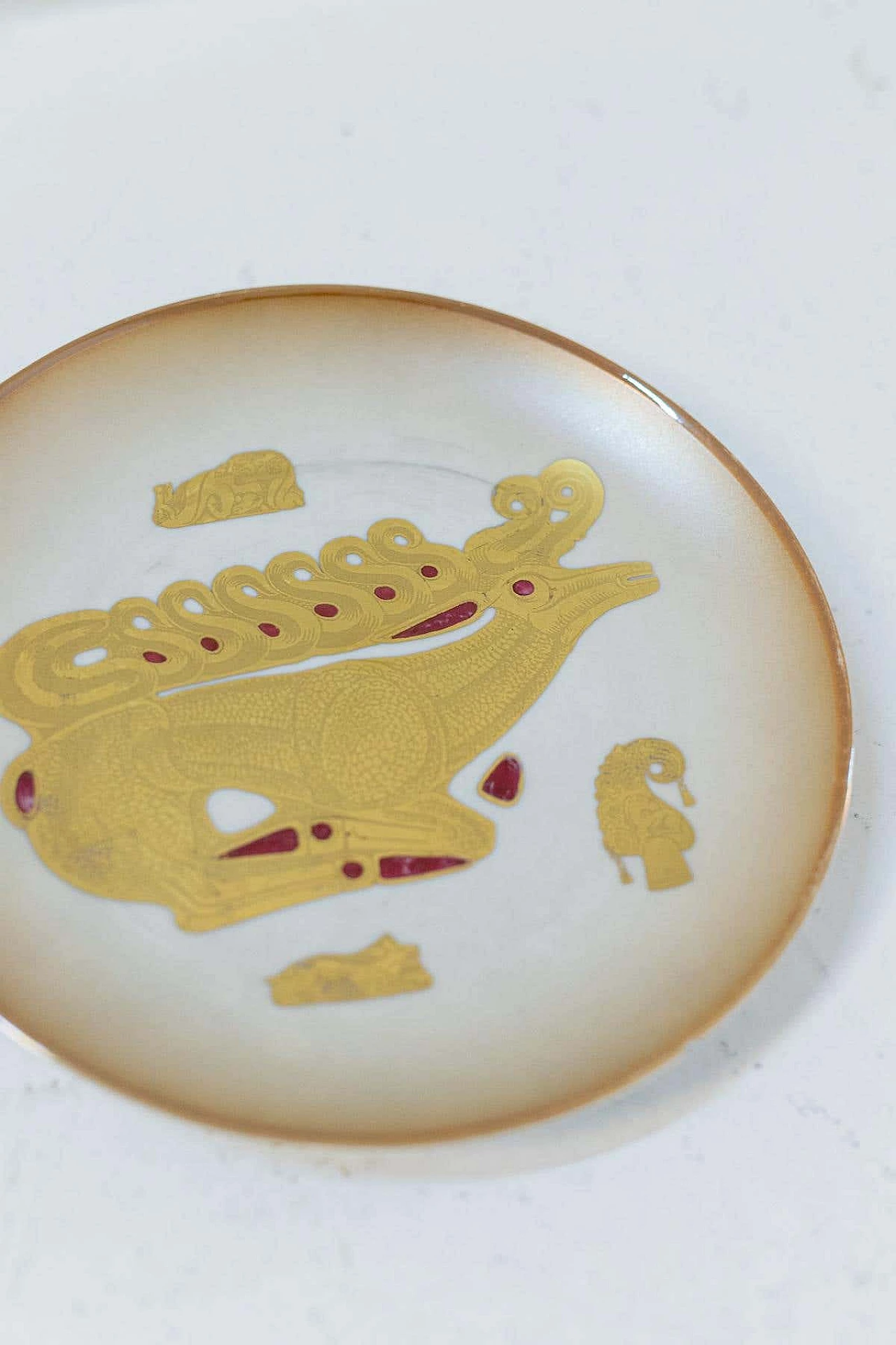 5 Piatti in porcellana con inserti in oro 24k di Arte Morbelli, anni '70 3