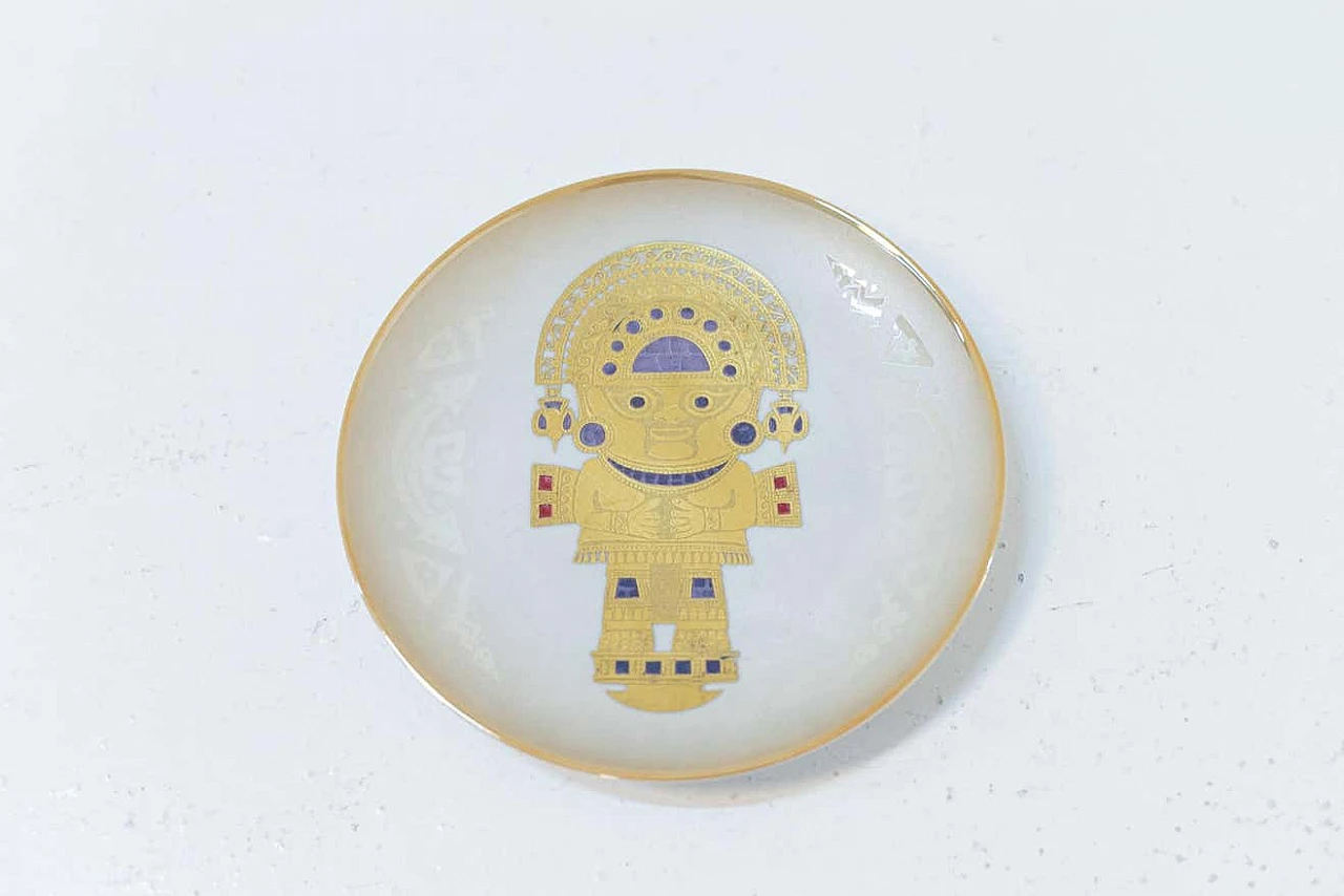 5 Piatti in porcellana con inserti in oro 24k di Arte Morbelli, anni '70 11