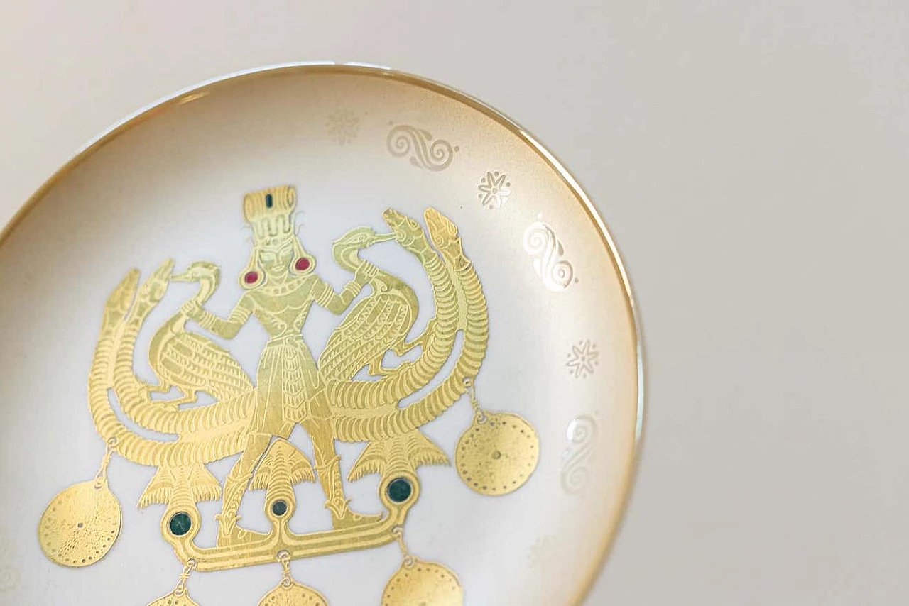 5 Piatti in porcellana con inserti in oro 24k di Arte Morbelli, anni '70 14