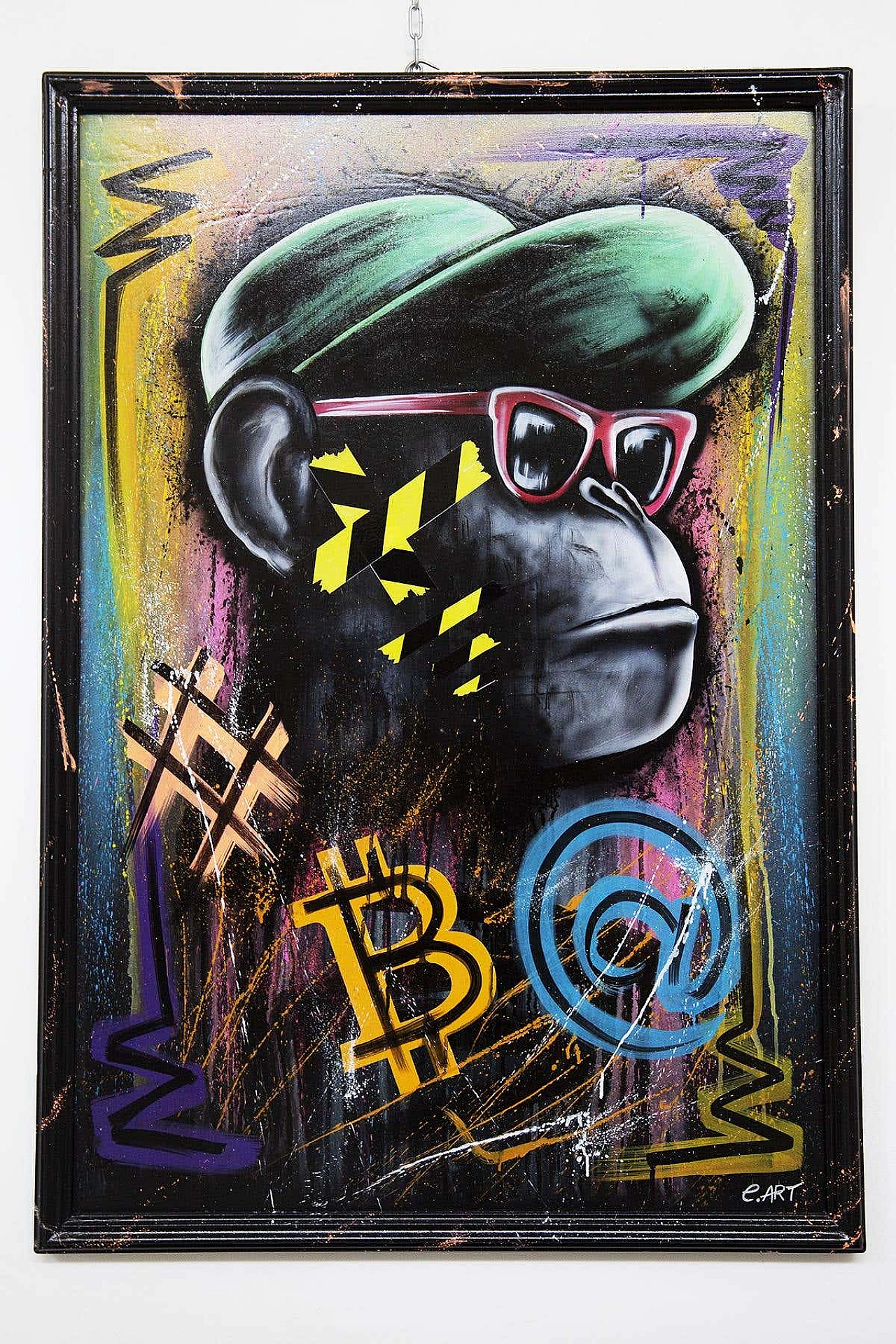 E. Art, Cool Ape and Bitcoi, tela personalizzata per CB Lab 1