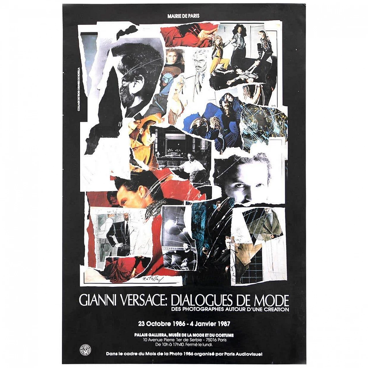 Locandina di Mimmo Rotella per la Mostra Dialogue du Mode di Gianni Versace, 1987 1