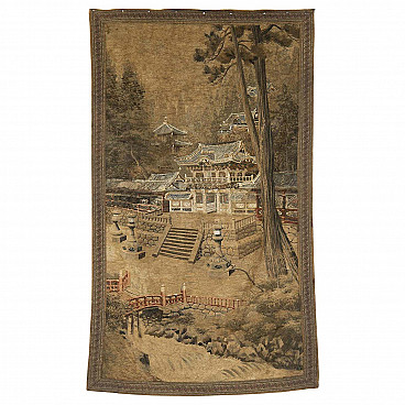 Japanese silk and cotton tapestry, 19th century