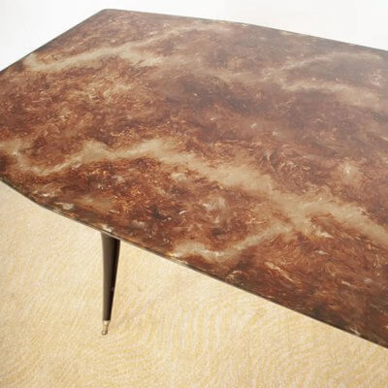 Walnut table with black lacquered wood frame, 1960s 22