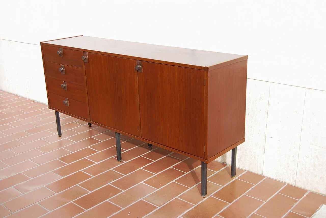 Credenza in legno impiallacciato teak, anni '60 2