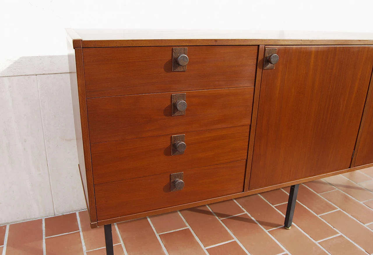 Teak veneered wood sideboard, 1960s 3