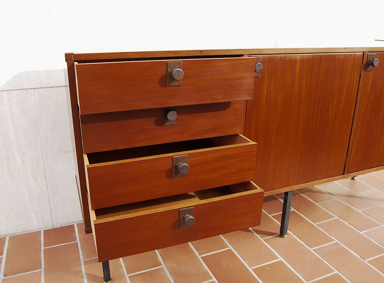 Teak veneered wood sideboard, 1960s 4