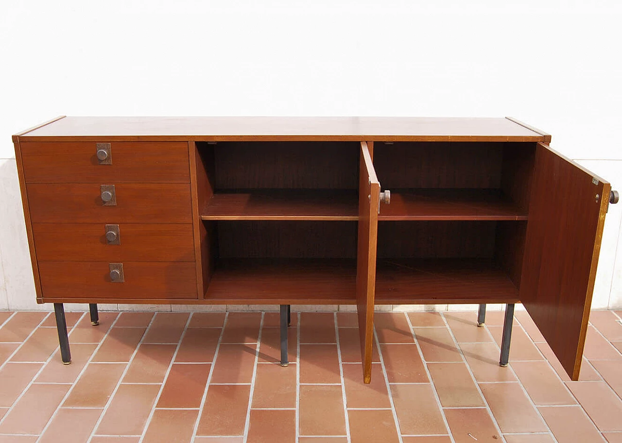 Teak veneered wood sideboard, 1960s 5