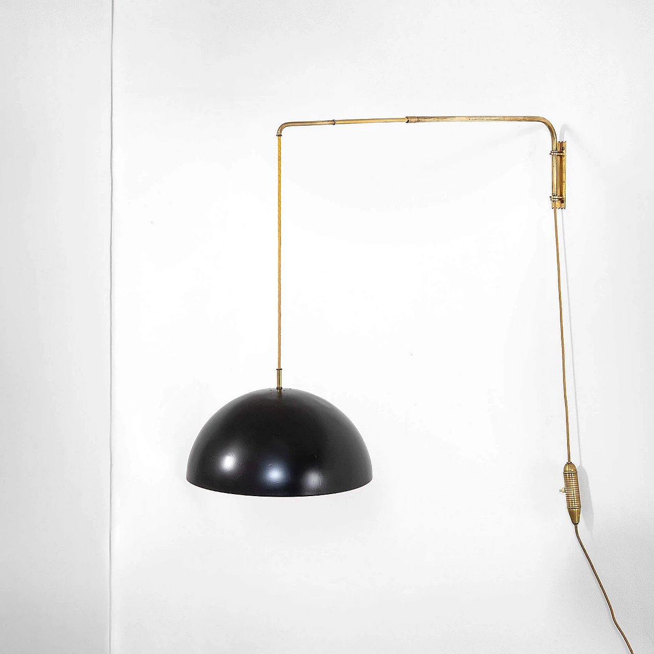 Brass and lacquered metal wall light by Stilnovo, 1950s 2