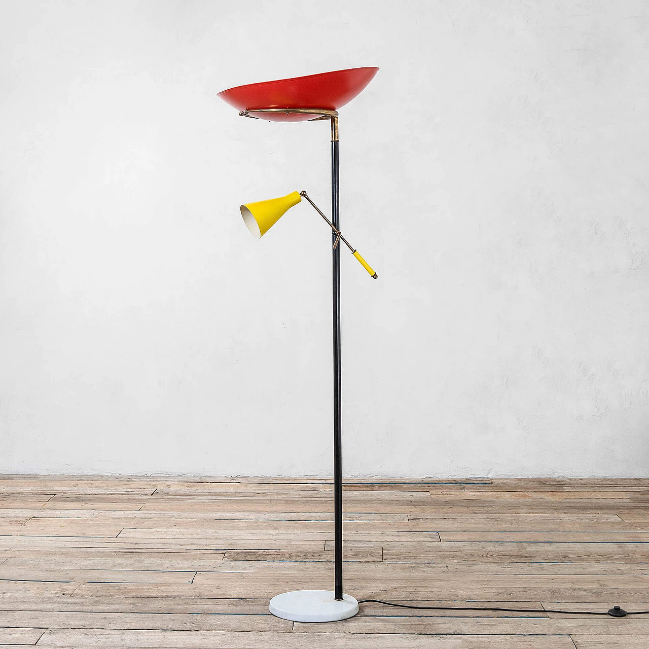 Double light diffuser floor lamp by Stilnovo, 1950s 2