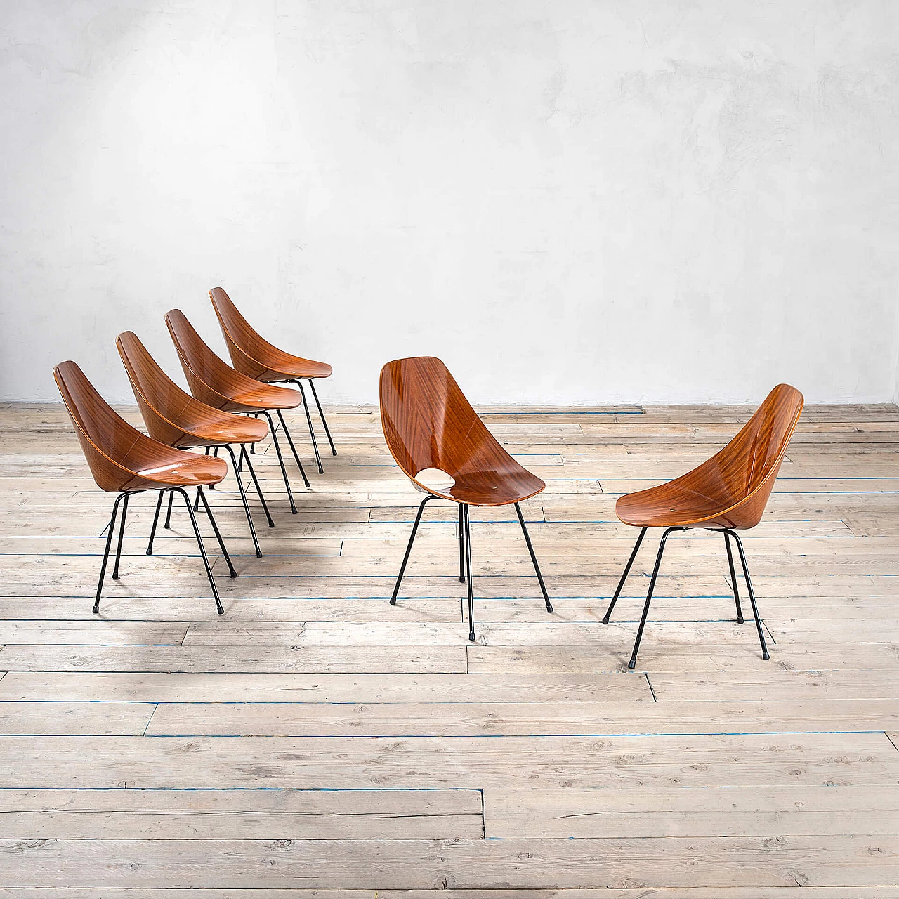 6 Medea chairs by Vittorio Nobili for Fratelli Tagliabue, 1950s 1