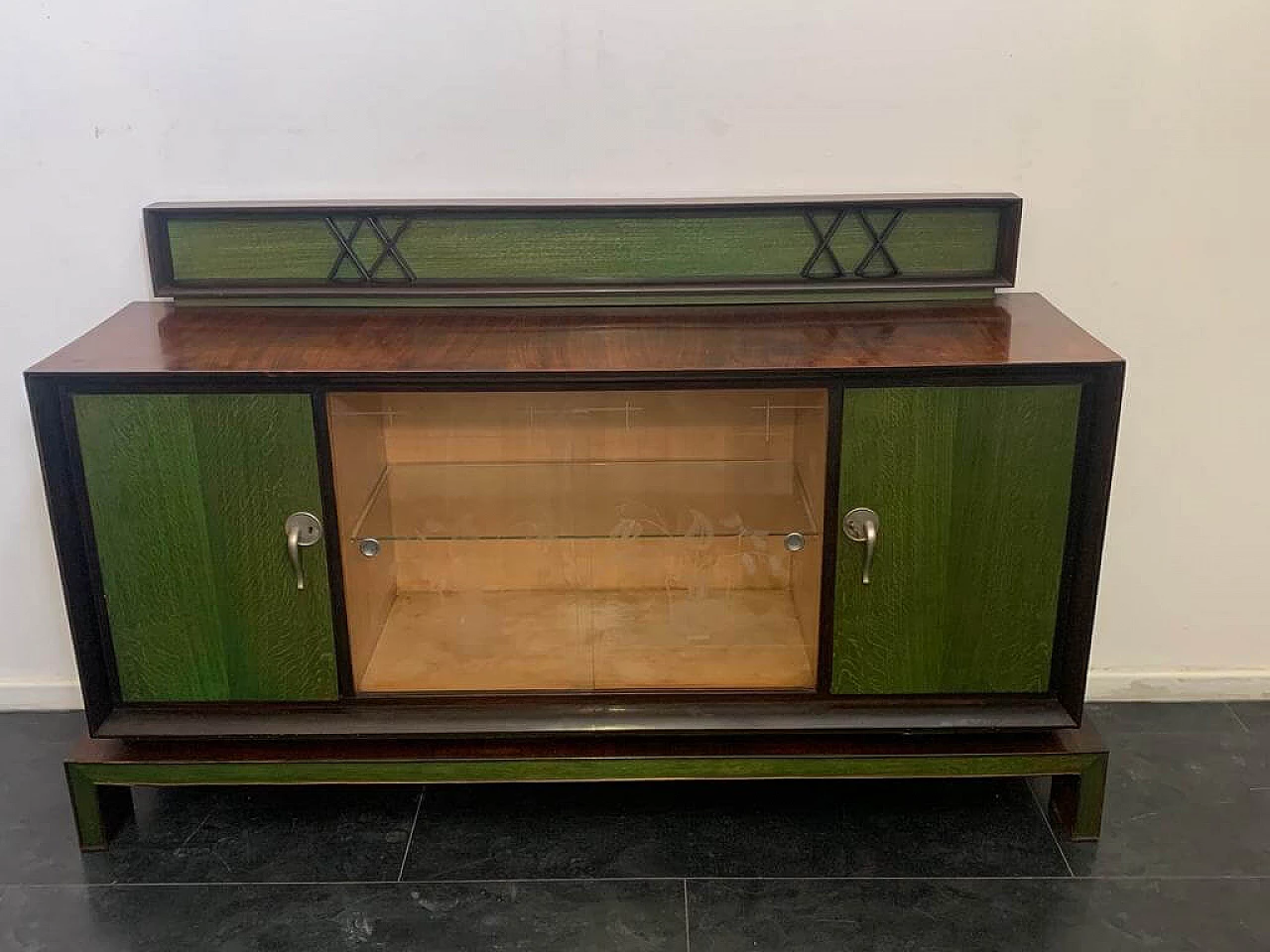 Credenza in stile Art Déco in palissandro verde, anni '40 2