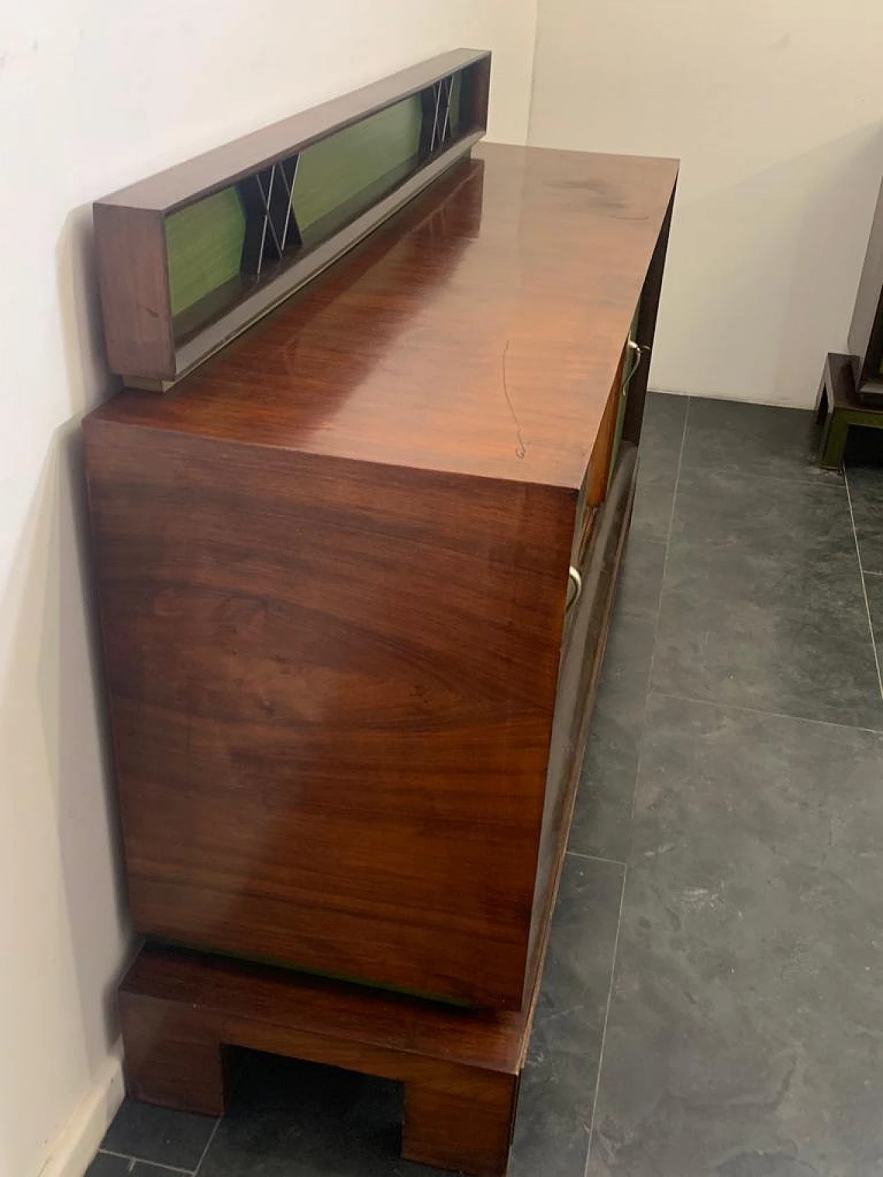 Credenza in stile Art Déco in palissandro verde, anni '40 3